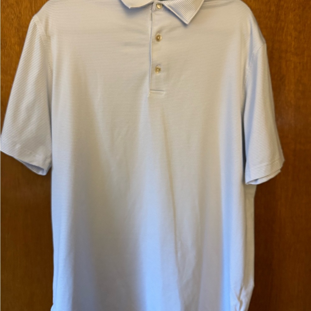 Peter Millar Light Blue stipped  Polo Shirt